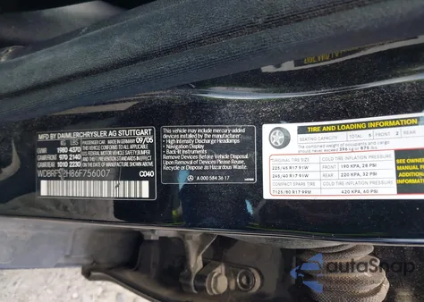 2006 Mercedes-Benz C 230 Sport z USA, uszkodzony, nr VIN WDBRF52H86F756007